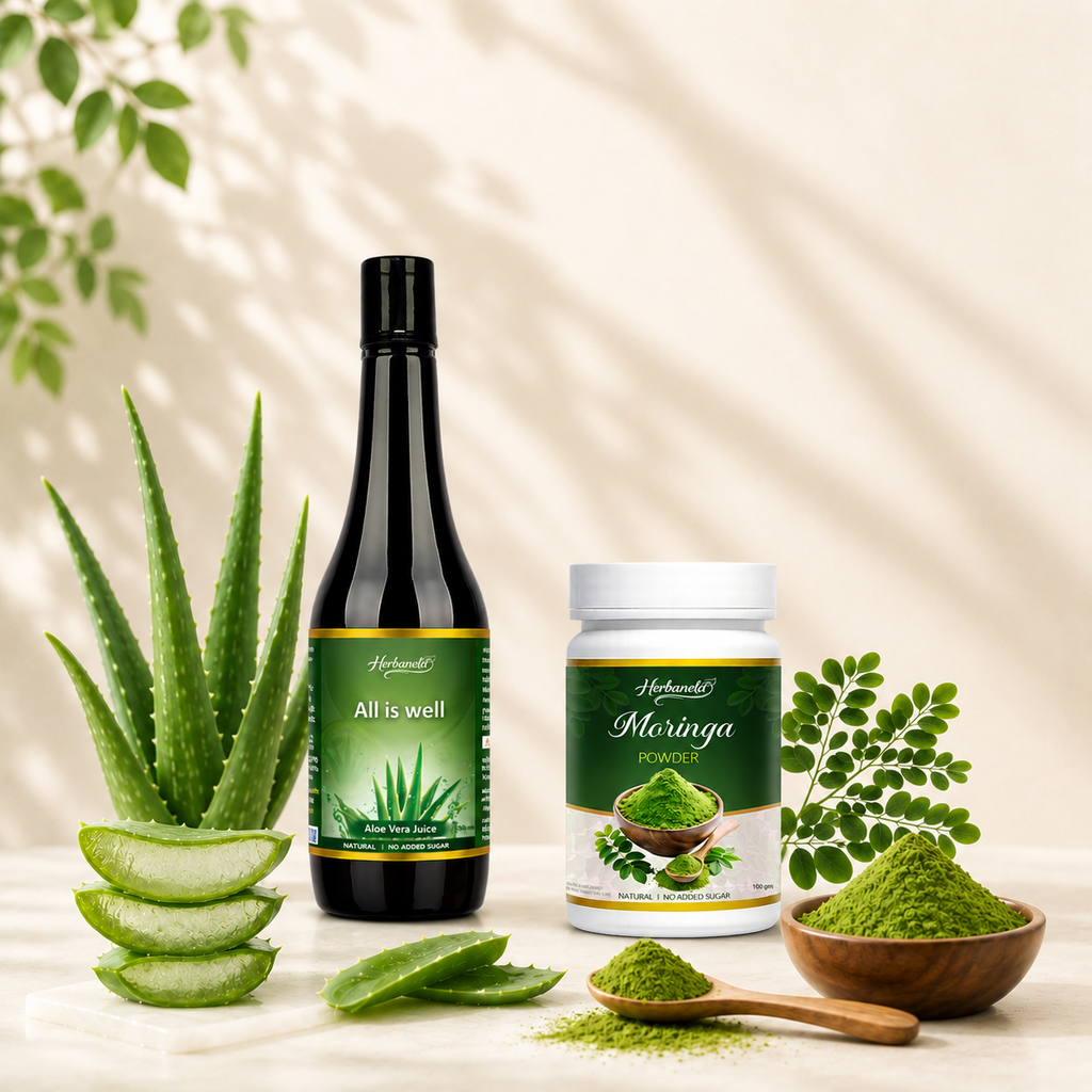 Aloe Vera and Moringa Powder Combo